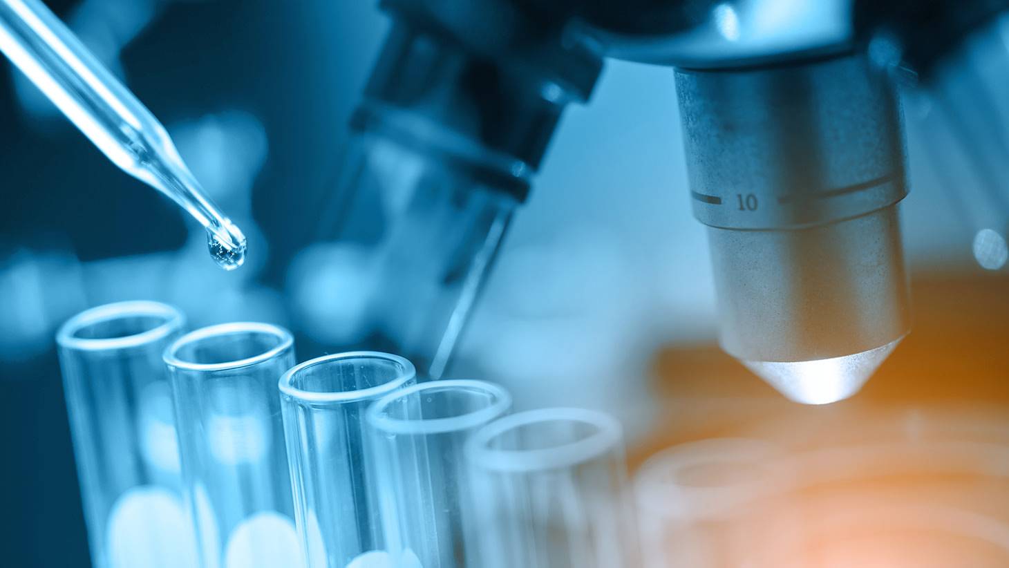 Microscope and test tubes