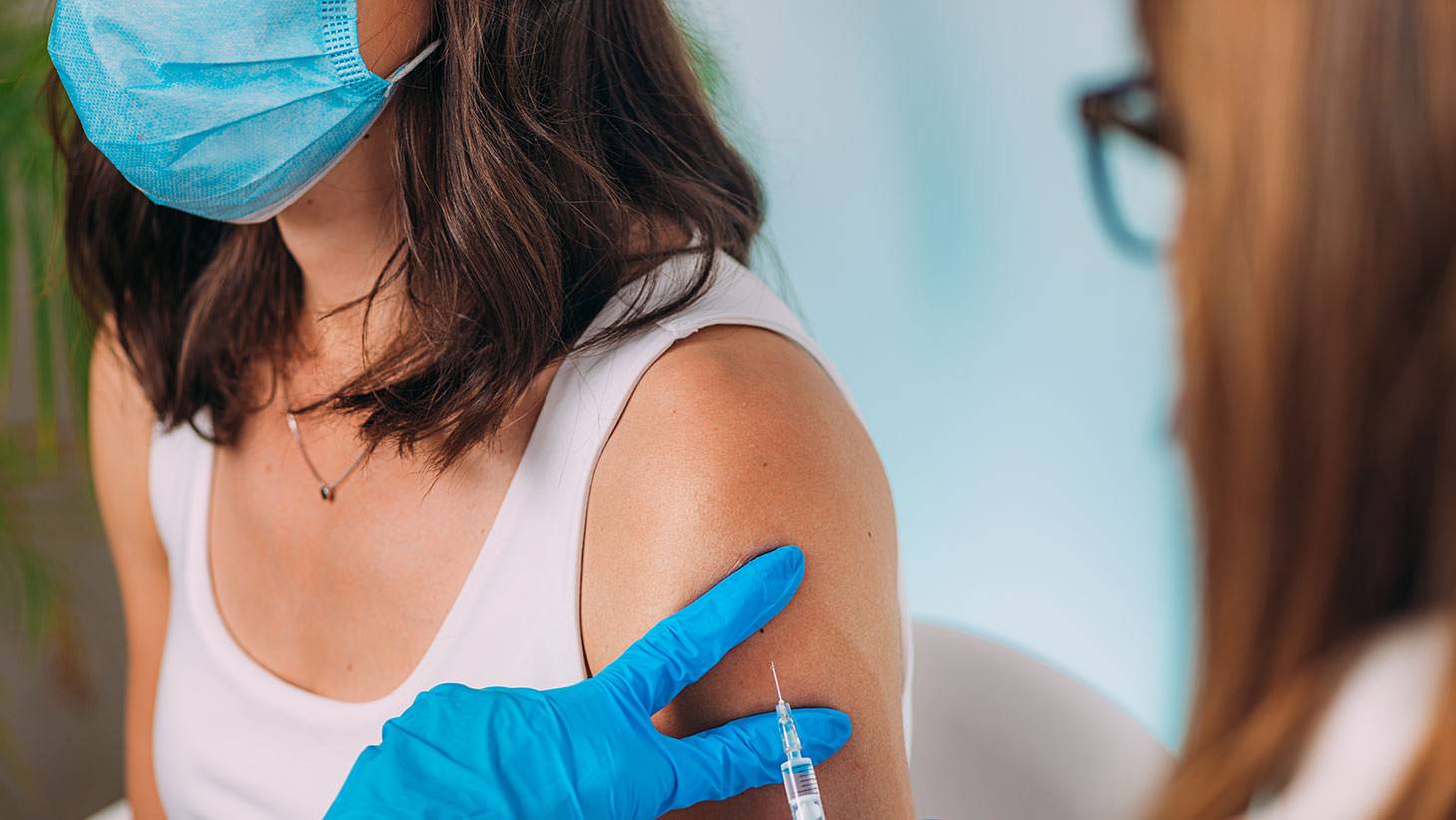 Woman getting a shot